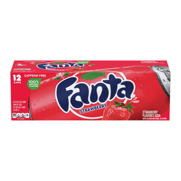 Fanta Strawberry Soda Cans 355ml x 12 - Image 2